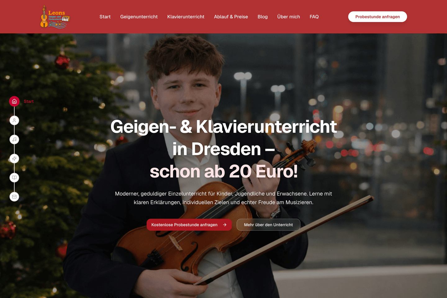 Marketing and CMS Integration for Leon Jägg Music Lessons